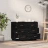 Sideboard Schwarz 100x40x75 cm Massivholz Kiefer