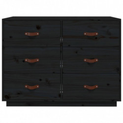 Sideboard Schwarz 100x40x75 cm Massivholz Kiefer