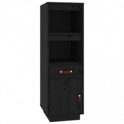 Highboard Schwarz 34x40x108,5 cm Massivholz Kiefer