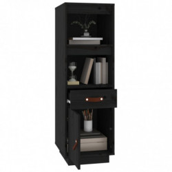 Highboard Schwarz 34x40x108,5 cm Massivholz Kiefer