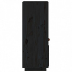 Highboard Schwarz 34x40x108,5 cm Massivholz Kiefer