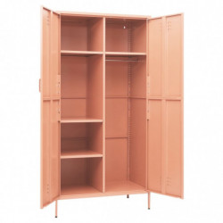 Kleiderschrank Rosa 90x50x180 cm Stahl