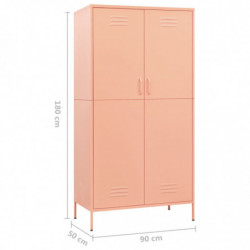 Kleiderschrank Rosa 90x50x180 cm Stahl