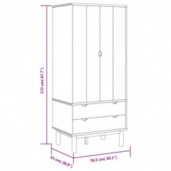 Kleiderschrank 76,5x53x172 cm Massivholz Kiefer