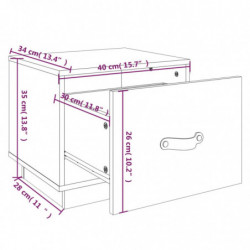 Nachttisch Grau 40x34x35 cm Massivholz Kiefer