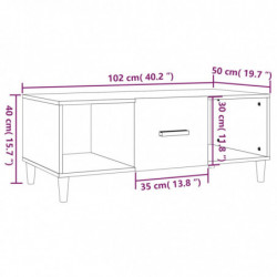 Couchtisch Weiß 102x50x40 cm Holzwerkstoff