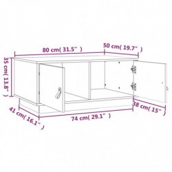 Couchtisch Weiß 80x50x35 cm Massivholz Kiefer