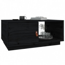 Couchtisch Schwarz 80x50x35,5 cm Massivholz Kiefer