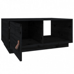 Couchtisch Schwarz 80x50x35,5 cm Massivholz Kiefer