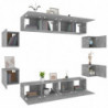 8-tlg. TV-Schrank-Set Grau Sonoma Holzwerkstoff