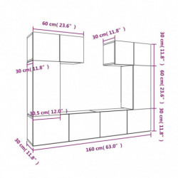 6-tlg. TV-Schrank-Set Weiß Holzwerkstoff