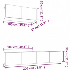 3-tlg. TV-Schrank-Set Hochglanz-Weiß Holzwerkstoff