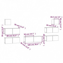 7-tlg. TV-Schrank-Set Sonoma-Eiche Holzwerkstoff