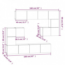 TV-Wandschrank Weiß Holzwerkstoff