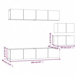 6-tlg. TV-Schrank-Set Weiß Holzwerkstoff