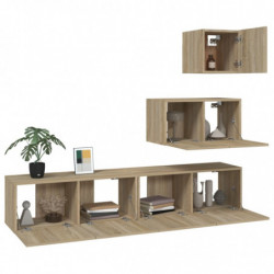 4-tlg. TV-Schrank-Set Sonoma-Eiche Holzwerkstoff