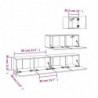 4-tlg. TV-Schrank-Set Räuchereiche Holzwerkstoff