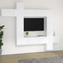 9-tlg. TV-Schrank-Set Weiß Holzwerkstoff