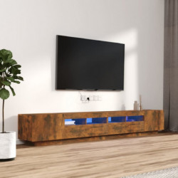 3-tlg. TV-Schrank-Set LED-Leuchten Räuchereiche Holzwerkstoff