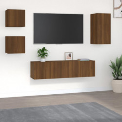 5-tlg. TV-Schrank-Set Braun Eichen-Optik Holzwerkstoff