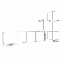 6-tlg. TV-Schrank-Set Räuchereiche Holzwerkstoff