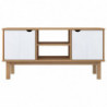 TV-Schrank Braun und Weiß 113,5x43x57 cm Massivholz Kiefer