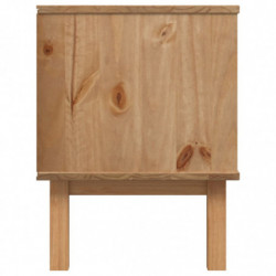 TV-Schrank Braun und Weiß 113,5x43x57 cm Massivholz Kiefer