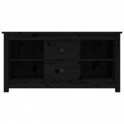 TV-Schrank Schwarz 103x36,5x52 cm Massivholz Kiefer