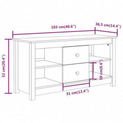 TV-Schrank Schwarz 103x36,5x52 cm Massivholz Kiefer