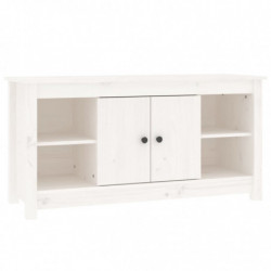 TV-Schrank Weiß 103x36,5x52 cm Massivholz Kiefer