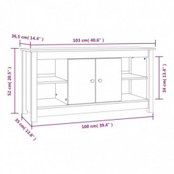 TV-Schrank Weiß 103x36,5x52 cm Massivholz Kiefer