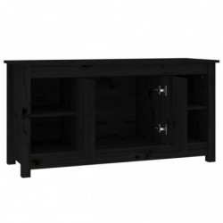 TV-Schrank Schwarz 103x36,5x52 cm Massivholz Kiefer