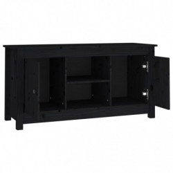 TV-Schrank Schwarz 103x36,5x52 cm Massivholz Kiefer