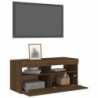 TV-Schrank mit LED-Leuchten Braun Eichen-Optik 90x35x40 cm