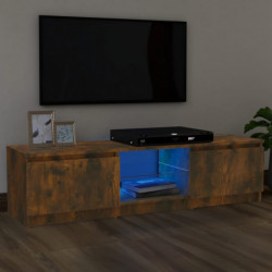 TV-Schrank mit LED-Leuchten Räuchereiche 120x30x35,5 cm