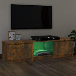 TV-Schrank mit LED-Leuchten Räuchereiche 120x30x35,5 cm