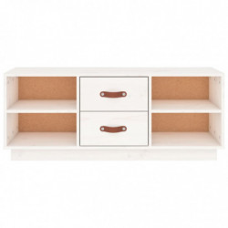 TV-Schrank Weiß 100x34x40 cm Massivholz Kiefer