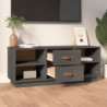 TV-Schrank Grau 100x34x40 cm Massivholz Kiefer