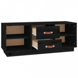 TV-Schrank Schwarz 100x34x40 cm Massivholz Kiefer