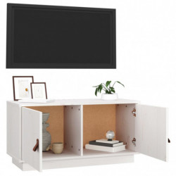 TV-Schrank Weiß 80x34x40 cm Massivholz Kiefer