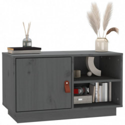 TV-Schrank Grau 70x34x40 cm Massivholz Kiefer