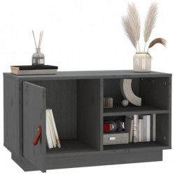 TV-Schrank Grau 70x34x40 cm Massivholz Kiefer