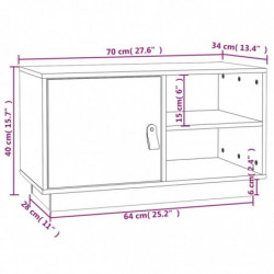 TV-Schrank Grau 70x34x40 cm Massivholz Kiefer