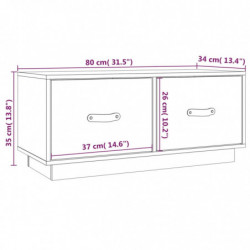 TV-Schrank Grau 80x34x35 cm Massivholz Kiefer