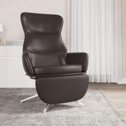Relaxsessel mit Fußstütze Glänzend Braun Kunstleder