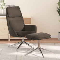 Relaxsessel mit Hocker Dunkelgrau Mikrofasergewebe