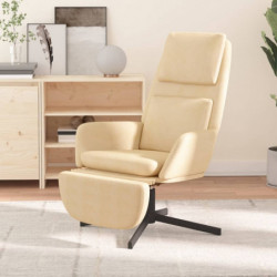 Relaxsessel mit Fußstütze Cremeweiß Samt