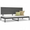 Tagesbett Grau 90x200 cm Massivholz Kiefer