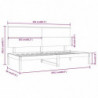 Tagesbett Grau 90x200 cm Massivholz Kiefer