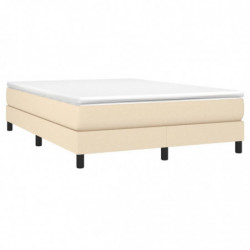 Boxspringbett Creme 140x200 cm Stoff